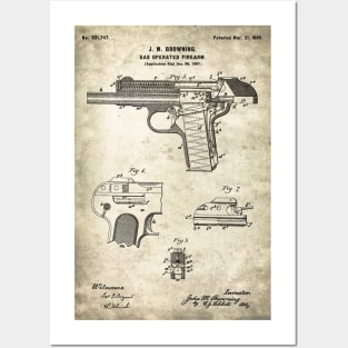 Browning automatic pistol - 1899 Patent - aS02 Posters and Art